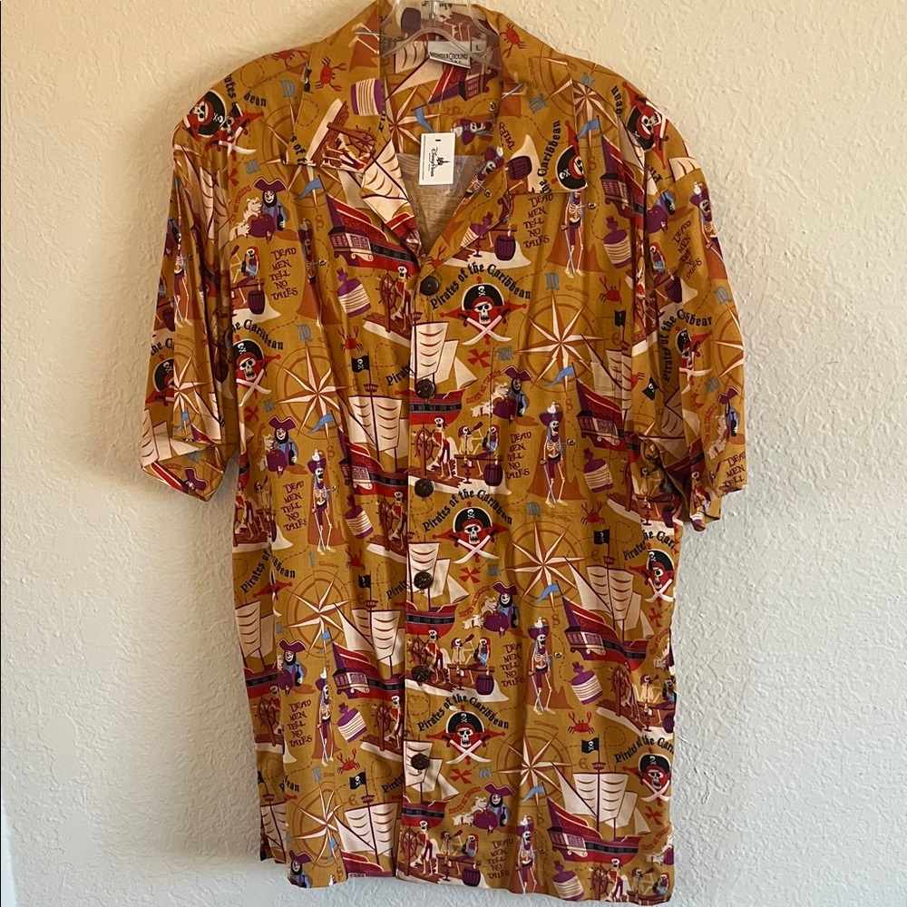 Disney Pirates of the Caribbean Pirate Themed Button-Up Shirt - NWT